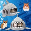 Jetec Gray Shark Guinea Pig Bed Guinea Pig Hideout Guinea Pig House Animals Bed Warm Small Hamster nest mat with Small Animal Sleeping mat Cushions Dutch Pig Hamster Hedgehog Rat Chinchilla (Gray)
