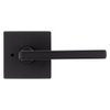 Kwikset Halifax Interior Privacy Door Handle with Lock, Door Lever For Bathroom and Bedroom, Matte Black Reversible Keyless Push Button Lock Door Lever, with Microban Protection, Square Rose