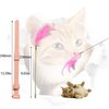 NELJIBEHU Cat Collar Funny Cat Stick,Interactive Cat Feather Toys with Bell,Pink Spring Cat Teaser Stick Toy, Used for Cat Indoor Play, Suitable for Old Kittens and Kittens to Exercise