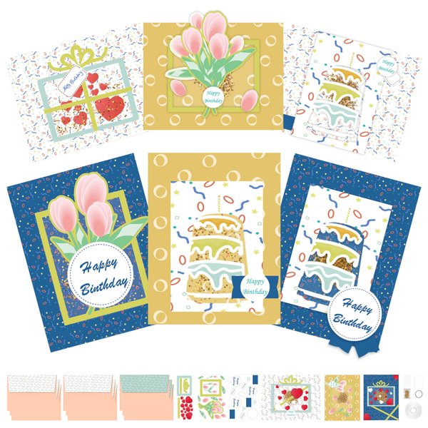 CREATIVETREES Card Making Kits DIY Blank Cards for Birthdays, 9 Envelopes, Flower Note Cards, Flower Thank You Cards, Wildflower Thank You Cards with Envelopes