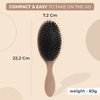 LEV Boar Bristle Hair Styling Brush - Wet Hair Brush for Curly, Thick, Natural Black Hair - Detangling & Smoothing Brush - Anti Frizz Hair Styling Brush - 360 Wave Brush - Coffee