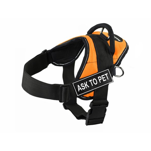 Dean & Tyler Fun "Ask to Pet" XX-Small Orange Harness with Reflective Trim