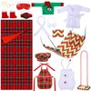 Glimin 1 Set Christmas Elf Doll Accessories Kits 2024 Includes Apron Chef Hat Hammock Swing Sleeping Bag Bathrobe Sweater Dress Headwear Scarf Ear Muffs Eye Mask Glasses Shoes for Elf Doll(Reindeer)