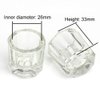 lasenersm 2 Pieces Mini Glass Dappen Dish with Stainless Steel Lid Nail Art Acrylic Powder Nail Art Tools Glass Cup Glass Dappen Cup