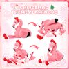 Blueweenly 18 Inch Christmas Flamingo Stuffed Animal Toy with 4 Small Christmas Plush Flamingo with Santa Hat Inside Pink Plushie Christmas Plush Decoration for Flamingo Party Decor