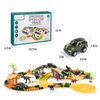TEMI 239PCS Dinosaur Track Toy for Kids Toddlers 2 3 4 5 6 Years, with 2 Pack Race Cars and 7 Pieces Jurassic Dinos, Create A Dinosaur World with Flexible Tracks, Birthday Gifts for Boys Girls