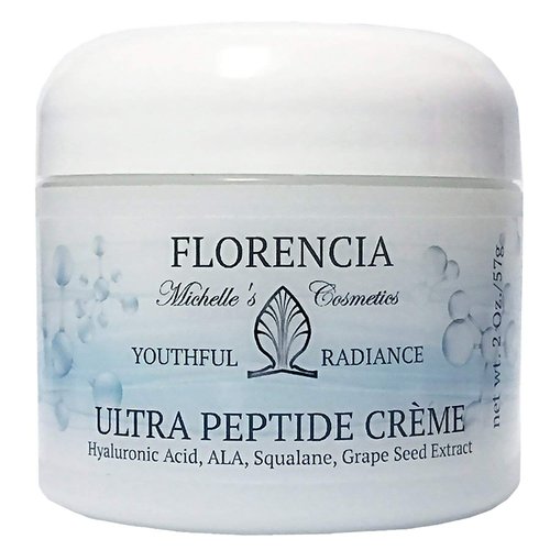 Florencia Ultra Peptide Cream. Nourishing Face Moisturizer. Hyaluronic Acid, Peptides, Matrixyl 3000; Deeply Hydrates, Firms, Improves Fine Lines; Natural, Organic, Vegan, 2 OZ