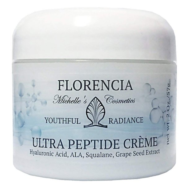 Florencia Ultra Peptide Cream. Nourishing Face Moisturizer. Hyaluronic Acid, Peptides, Matrixyl 3000; Deeply Hydrates, Firms, Improves Fine Lines; Natural, Organic, Vegan, 2 OZ