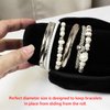 MOOCA Black Velvet Bracelet Bangle Watch Roll, Travel Pouch Jewelry Travel Organizer, Portable Zipper Pouch with A Removable Roll Insert for Standard Size Bracelets & Bangles