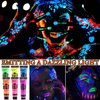 6 Pcs Glow in the Dark Face Body Paint,Blacklight Neon Face & Body Paints,Easily Cleanable Face & Body Paint Set Neon Body Makeup Glow in the Dark Party Supplies