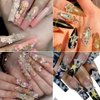 Nail Charms, 60 PCS Gold Silver Star Nail Art Charms for Acrylic Nails 6 Styles 3D Shiny Alloy Star Nail Gems Star Nail Rhinestones Nail Supplies for Women and Girls
