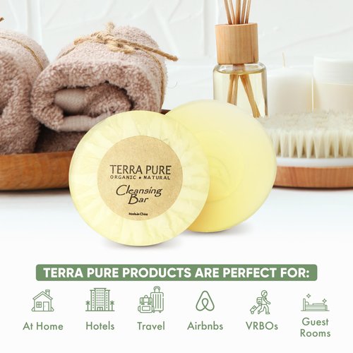 Terra Pure Bar Soap, Travel Size Hotel Amenities, 0.6 oz (Pack of 25)