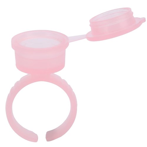 100pcs Tattoo Ink Rings Cups, Disposable Pigment Holder Makeup Glue Holder Rings Eyebrow Eyelash Extension Microblading Accessories