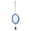 2PCS Bird Mirror with Bell Parrot Hanging Interactive Playing Toy for Cockatiel Parakeets Canaries Budgie Cage Accessories (Blue)