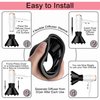 Universal Hair Diffuser Adaptable Hair Dryer Attachment for Blow Dryer Nozzles from 1.7 to 2.2 inch Diameter (Black with Shampoo Brush)