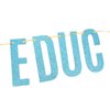 Sky Blue Glitter Educated AF Banner Nurse RN Doctor Grad Party Banner Congrats Gollege Medical Graduation Party Decorations Supplies