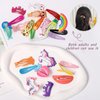 Hair Clips for Girls,110 Pcs No Slip Metal Snap, Barrettes for Kids Teens Women, Cute Candy Color Cartoon Design Hair Pins (Animals Fruits Crowns Stars)