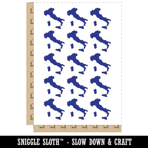 Italy Country Solid Temporary Tattoo Water Resistant Fake Body Art Set Collection - 15 2" Tattoos (1 Sheet)