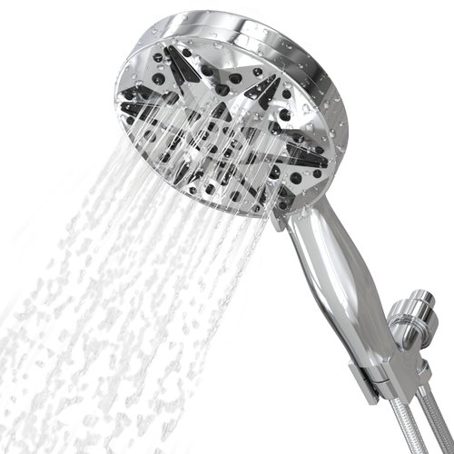 Regiis Handheld Shower Head: 10-in-1 Easy to Install High-Pressure Shower Head with Handheld Hose Attachment and 2 x Water Savers for Customizable Water Flow