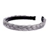 aHairBeauty Plaited Braided Headband Hair Band Synthetic Braid Hairpieces Wig with Teeth Accessories for Women Girl Wide 0.7 Inch (Smoky Gray)