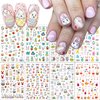 8 Sheets Easter Nail Art Stickers Cute Bunny Eggs Chick Flower Nail Decals 3D Self-Adhesive Easter Egg Rabbit Chicken Nail Design Stickers Nail Decoration for Women DIY Manicure Supplies Accessories