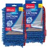 O-Cedar Hardwood Floor 'N More Microfiber 3-Action Flip Mop Refill (2-Pack) | Double-Sided Mop Head with Microfiber and Chenille | Reusable, Machine-Washable Mop Head Replacement