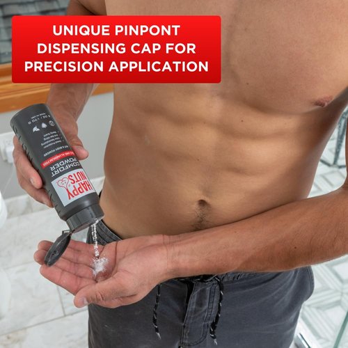 Happy Nuts Comfort Powder - Anti-Chafing, Sweat Defense & Odor Control for The Groin, Feet, and Body - Body Powder for Men (1 Pack, Original)