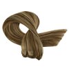 Sunny Weft Hair Extensions Human Hair Brown Sew in Extensions Highlights Hair Wefts Human Hair Sew in Dark Brown Highlights Caramel Blonde Sew in Hair Extensions Real Human Hair 18inch 100g