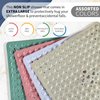 Yimobra Shower Stall Mat Non Slip, 21x21 Inch, Soft Square Bath Mat for Shower with Suction Cups and Drain Holes, Stall Floor Mats for Bathroom, Machine Washable, Bathroom Accessories, Beige