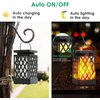 TomCare Solar Lights Outdoor Flickering Flame Solar Lantern Outdoor Hanging Lanterns Decorative Outdoor Lighting Solar Powered Waterproof LED Flame Christmas Lights for Patio Garden, 2 Pack(Black)