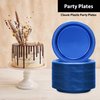 Hanna K. Signature Collection Blue Plastic Plates 7 Inch - 50 count - Plastic Solid Round Party Plates For Weddings, BBQs, Birthday Plates - Disposable Blue Plates - Plastic Dessert Plates