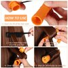 CLIONE 60pcs Perm Rods Set for Natural Hair Plastic Cold Wave Rod Non-Slip Hair Rollers 0.87 Inch Orange Perm Rods for Long Short Hair Curling Rods Hair Perms for Women Hair Curlers DIY Tools