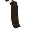Sunny Human Hair Sew in Extensions Brown Weft Hair Extensions Real Human Hair Darkest Brown Hair Extensions Sew in Bundles Human Hair Weft Virgin Human Hair Extensions 12Inch 70G
