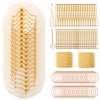 260PCS Ballet Hair Nets Kit – 50pcs 24Inch Invisible Nets for Ballet Girls,50 U-Pins,50 Bobby Pins,100 Elastic Bands,10 Ties for Bun Covers for Secure Dance Styles, Honey Blonde 24inch