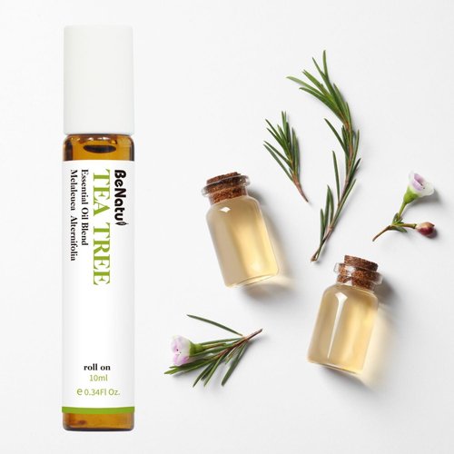 Benatu Tea Tree Oil for Skin Care, Natural Essential Oil Blend Roll On for Aromatherapy, Body Topical Massage Pre-Diluted Travel Size Roller for Ance, Hair & Scalp, Nail & Toenail 10ml
