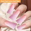 504PCS Duck Nail Tips Full Cover, Clear Duck Fan Flare Nail Tips for Acrylic Nails Professional, Extra Long Duck Nails Press On Duck Feet Style Curved Wide French False Nail for Nail Salon 12 Sizes