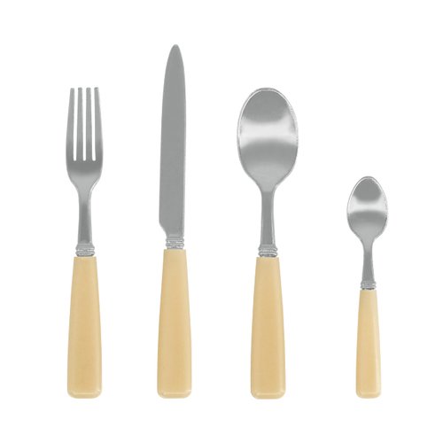 Miniature Cultey Fork and Spoon of 4 Set, Mini Forks Miniature Spoon, Dollhouse Kitchen 1:6 Cultey Accessories, Dollhouse Scale Miniature Kitchen Craft Supplies (Wood Color & Silver)