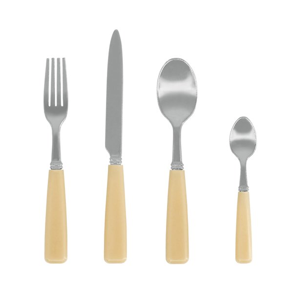 Miniature Cultey Fork and Spoon of 4 Set, Mini Forks Miniature Spoon, Dollhouse Kitchen 1:6 Cultey Accessories, Dollhouse Scale Miniature Kitchen Craft Supplies (Wood Color & Silver)