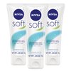 NIVEA Soft Cream, Refreshingly Soft Moisturizing Cream, Body Cream, Face Cream, and Hand Cream, 3 Pack of 2.6 Oz Tubes
