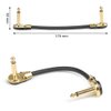 TIMESETL 3 Pack 6 Inch Guitar Patch Cable Ultra Quiet Instrument Effect Pedal Patch Cords 1/4-inch Right Angle Low Profile Pancake Design