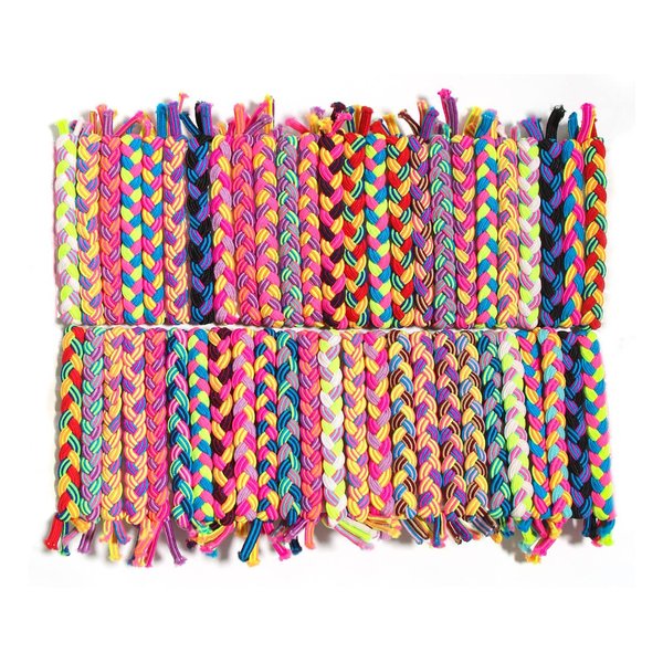 Braided Hair Scrunchies Elastic Ties 50pcs Hair Ropes Rubber Bands Ponytail Holders Hair Accessories (Mixed Colors)