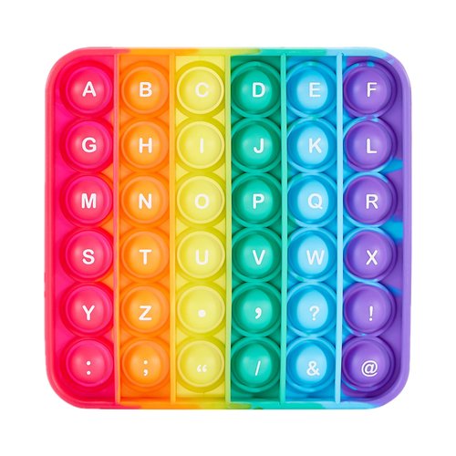 Alphabet Pop Fidget Toys Square ABC Letters Pop Bubble Toy Silicone Sensory Lowercase Uppercase Number Pop for Toddlers & Schools (Lowercase+Uppercase, 5x5inch)