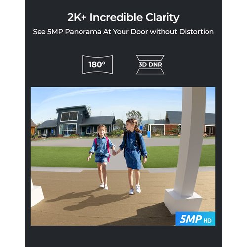 REOLINK Doorbell WiFi Camera - Wired 5MP Outdoor Video Doorbell, 5G WiFi Security Camera System, Smart Detection Local Storage No Subscription, Front Door Camera Home Security, Customized Chime V2