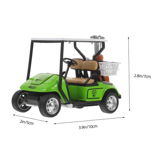 LOGOFUN Mini Golf Cart Statue Miniature Golf Cart Model 1:36 Scale Golf Cart Sculpture Ornament for Dollhouse Accessories - Green