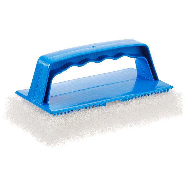 STAR BRITE Fine White Scrub Pad with Interchangeable Handle - Gentle Cleaning for Delicate Surfaces, Vinyl, Plastic, Upholstery (040129)