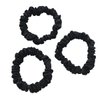 MAXFEEL 22 Momme 100% Pure Mulberry Silk Hair Ties 3PCS,Silk Hair Scrunchies For Women,Skinny Scrunchy,Width 1.3cm with Elastic Band,Black, (1.3CM-Black-3PCS)