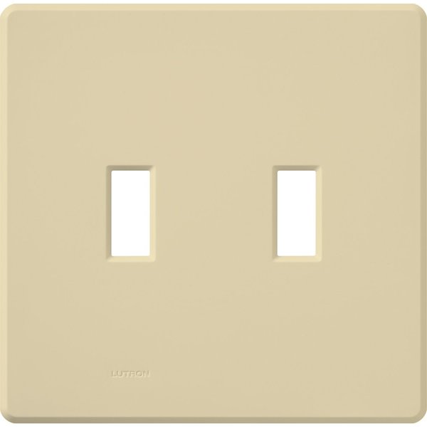 Lutron Fassada 2 Gang Wallplate for Toggle-Style Dimmers and Switches, FG-2-IV, Ivory (1-Pack)
