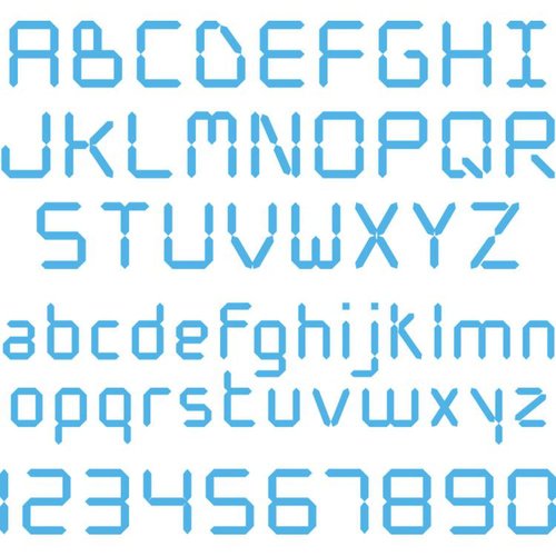 CafePress Digital Font Square Car Magnet 3 X 3 Square Car Magnet, Magnetic Bumper Display