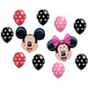 Lgp Mickey Minnie Mouse Red Black Pink Polka Dots Heads Mylar Latex Balloons Set Kit