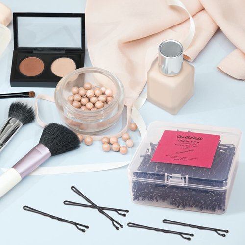 OudaHeat 400pcs Thin Black Bobby Pins,1.97 inches Hair Pins for Women Girls and Kids, Reusable Super Grip Straight Hairpins for All Hair Types with Storage Box